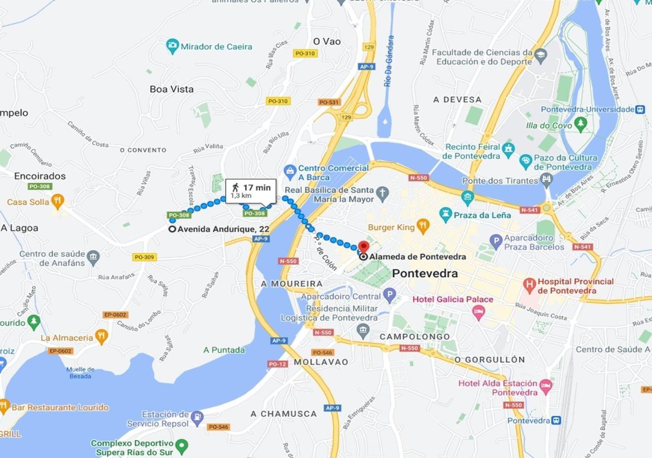 Apt Soleado Y Silencioso - Garaje- A 17 Min Andando Del Centro De Pontevedra Eksteriør bilde